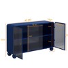 NicBex 47.2" Tempered Glass Door Cabinet for Bathroom,Freestanding Storage Cabinet with 2 Doors&1 Gliding Door for Kitchen&Bathroom - 4 of 4