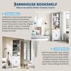 4 Tier Bookshelf with Storage Cabinet, 72" Tall Farmhouse Bookcase with and Barn Door and Drawer, Tall Bookshelf with Adjustable Shelves, White - 4 of 4