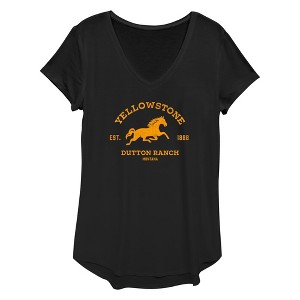 Women's Yellowstone Dutton Ranch Horse Logo Est. 1886 T-Shirt - 1 of 2