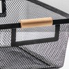 Metal Wire Pantry Basket with Wood Handles - Set of 4 - Black/Natural - 4 of 4