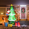Tangkula 7 FT Inflatable Christmas Tree Santa Claus Climbing Tree Chased by Puppy Dog - 2 of 4