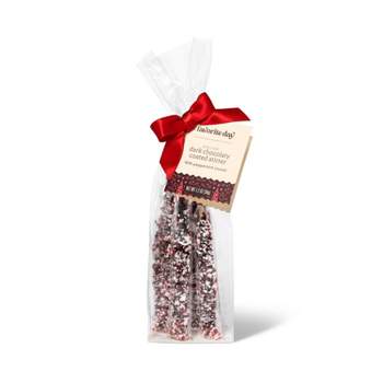 Holiday Dark Chocolaty Coated Stirrers with Peppermint Crunch - 1.2oz - Favorite Day™