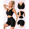 Allegra K Women's Bra and Underwear Sets, Ribbed Exercise Tank Bra High Waist Flatten Stomach Knickers - 3 of 4