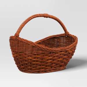 Woven Decorative Basket with Handle Brown - Threshold™ - 1 of 4
