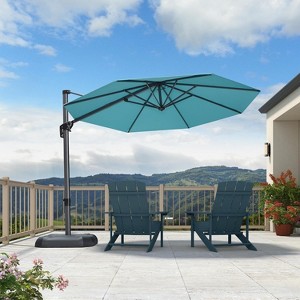 PURPLE LEAF 10 Feet Patio Umbrella Outdoor Cantilever Round Umbrella Aluminum Offset Umbrella with 360-degree Rotation for Garden Pool Patio - 1 of 4