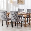 KTMBDW Dining Chair Set of 2, Modern Wing-Back Chairs with Backstitching Nailhead Trim and Solid Wood Legs for Kitchen Living Room, Upholstered - 4 of 4