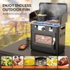 ROVSUN 2-in-1 Portable Camping Stove & Propane Oven Combo with Igniter, Camp Stove with Windpanel for Outdoor Camping Cooking Baking Grilling - 3 of 4