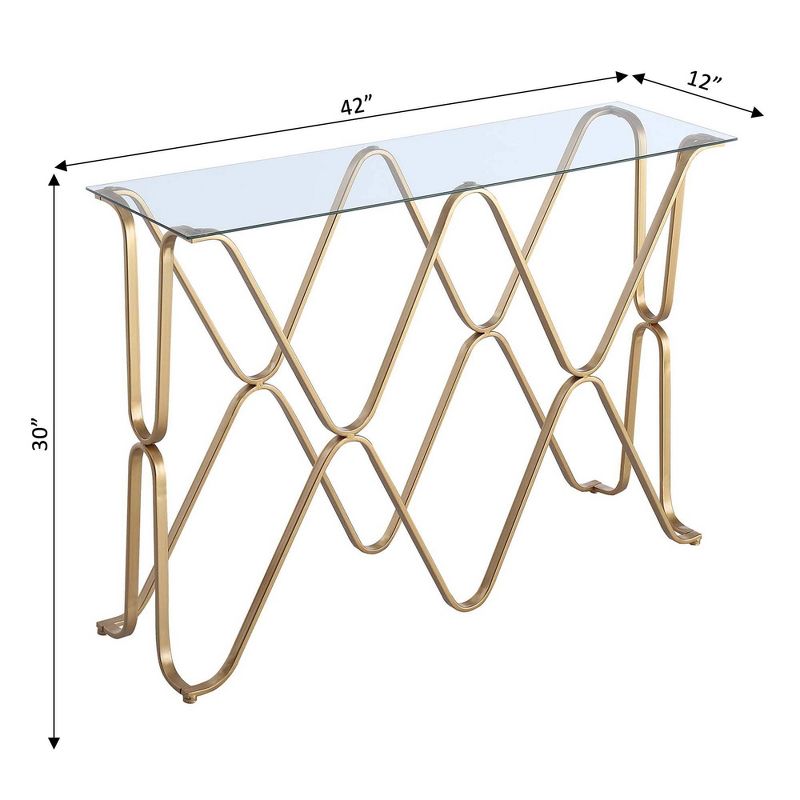 Neptune Console Table Glass Top/Gold - Breighton Home, 5 of 6