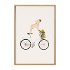 Kate and Laurel Sylvie Frenchie Bulldog on a Bicycle Framed Canvas by Amy Peterson Art Studio - 2 of 4