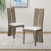 Ridstar 2 Set Armless Chairs with High Back For Dining Room-Brown - 3 of 4