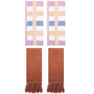 REGALWOVEN 4 Pcs Cotton Bathroom Hand Towels for Home Decoration - 1 of 4