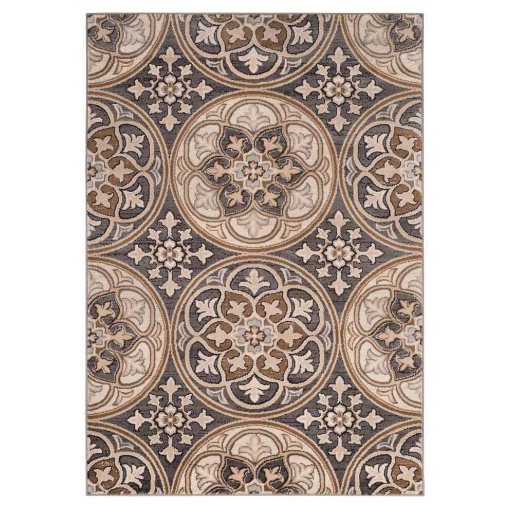 6'X9' Medallion Loomed Area Rug Light Gray/Beige - Safavieh