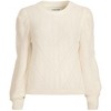 Lands' End Women's Eyelash Fuzzy Pointelle Puff Sleeve Sweater - 3 of 4