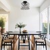 DORESshop 8 in. 1-Light Black Modern Semi-Flush Mount with Shade and No Bulbs Included - 3 of 4