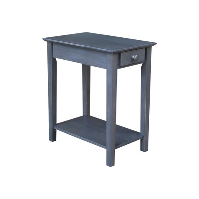 Heather Gray Antique Washed Narrow Parawood End Table