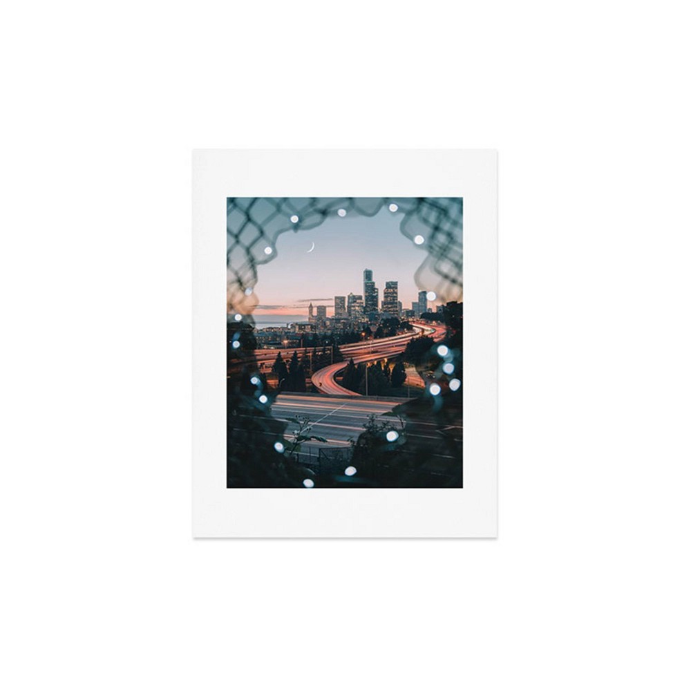 Photos - Other Decoration Deny Designs 11"x14" Tristan Zhou Seattle Cityscape Unframed Art Print: Modern Style, Digital Abstract Wall Canvas
