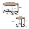 GDFStudio Karen Modern Industrial Fir Wood and Iron Nested Coffee Tables (Set of 3) - 3 of 4