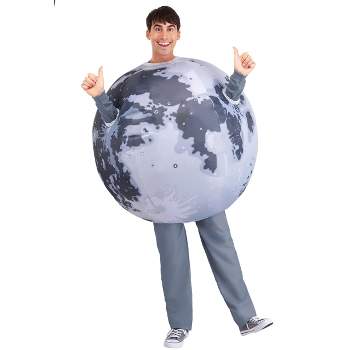 HalloweenCostumes.com One Size Fits Most Inflatable Moon Costume for Adults, Gray/Gray