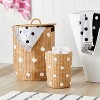 Woven Paper Dot Kids' Wastebasket - Pillowfort™: Off-White Toddler Bath Trash Can, Classic Pattern, Nest Certified - 2 of 3