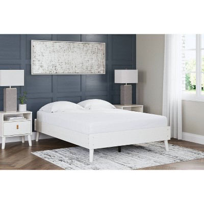 Aprilyn White Full Platform Bed with Wood Frame