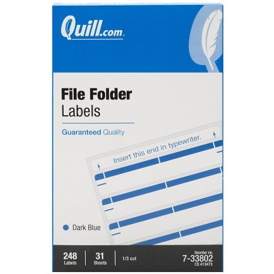 Quill Brand Quill File Folder Labels; Dark Blue 19/32x3-1/2" 248 Labels 413473