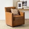 Gabino 29 Wide Genuine Leather Swivel Chair| ART OF LIVING DESIGNS - 3 of 4
