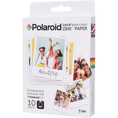 Zink Polaroid 3.5 x 4.25 inch Premium Zink Border Print Photo Paper (10 Sheets) Compatible with Polaroid POP Instant Camera & Polaroid 3x4 Printer