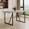 TiramisuBest retro rectangular dining table with a specially textured top and black metal legs,Contemporary Minimalist Textured Tabletop - 2 of 4