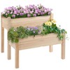 Okak Elevated Wooden 2-Tier Raised Garden Bed, 34"x34"x28" Outdoor Planter Box with Legs for Vegetables, Herbs, Flowers - 2 of 4