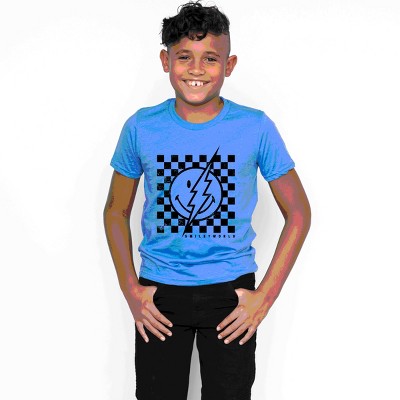 The Juniper Shop SmileyWorld Checkered Lightning Distressed Youth Short Sleeve Tee