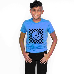 The Juniper Shop SmileyWorld Checkered Lightning Distressed Youth Short Sleeve Tee - 1 of 4