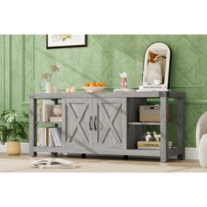 ODK TV Stand for 65'' TV, Farmhouse Entertainment Center with Storage, Modern Media Console Cabinet with Doors, Wooden TV Stand for Living Room - 1 of 4