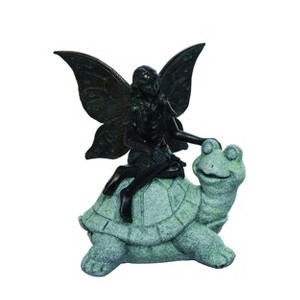 Transpac Resin 10.5 in. Multicolor Spring Fairy on Turtle Statue - 1 of 2