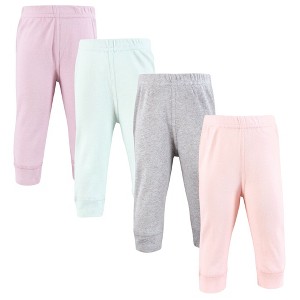 Hudson Baby Girls Cotton Pants and Leggings, Pink Purple Mint - 1 of 4