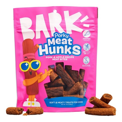 BARK Porky Meat Hunks Pork Flavor Recipe Soft and Meaty Dog Treats 10oz