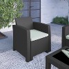 Merrick Lane Outdoor Furniture Resin Chair Faux Rattan Wicker Pattern Patio Chair With All-Weather Cushion - 2 of 4