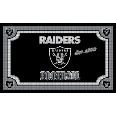 Evergreen Team Sports America NFL LAS VEGAS RAIDERS Embossed Outdoor-Safe Mat - 30" W x 18" H Durable Non Slip Floormat for Football Fans