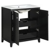 NicBex 30" Bathroom Vanity with Sink, Bathroom Storage Cabinet, 2 Spacious Drawers and 2 Cabinet Doors for Bathroom, Black - 2 of 4
