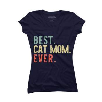 Junior's Design By Humans Best Cat Mom Ever Funny Mommy Vintage Gift Christmas T-Shirt By mothersdaygift T-Shirt