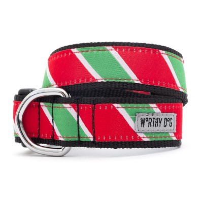 The Worthy Dog Holiday Stripe Dog Collar