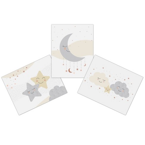 Big Dot Of Happiness Twinkle Twinkle Little Star - Unframed Moon & Cloud  Nursery And Kids Room Linen Paper Wall Art - Set Of 4 Artisms - 8 X 10  Inches : Target