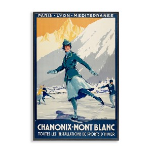 Stupell Industries Vintage Ice Skating Advertisement Black Framed Giclee Art - 1 of 4