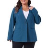 Agnes Orinda Women's Plus Size Button Long Sleeve Office Work Business Suit Blazers - 2 of 4