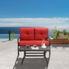 Tangkula LoveSeat Table Set Furniture Outdoor Garden - 3 of 4