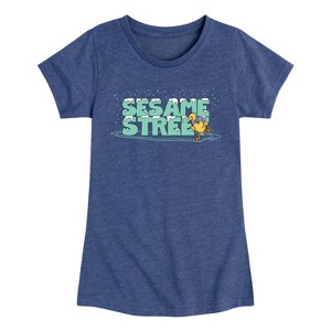 Girls' - Sesame Street - Snow Logo Fitted Short Sleeve Graphic T-Shirt - 1 of 4