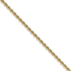 Black Bow Jewelry 2mm, 14k Yellow Gold, Handmade Solid Rope Chain Necklace - 1 of 4