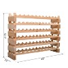 Aghana Digitals 72-Bottle Natural Pine Wood Wine Rack, Modular Stackable Shelves, Freestanding - 3 of 4
