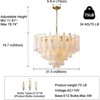 31.5" 6-Tiers Luxury Round Alabaster Chandeliers - 2 of 4