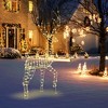 Costway 6 FT Pre-Lit Christmas Reindeer with 300 Warm White LED Lights Ground Stakes - 2 of 4