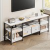 Modern TV Stand with 2 Fabric Drawers, Wooden Entertainment Center with Open Shelves, Media Console Cabinet for Living Room Bedroom - 2 of 4